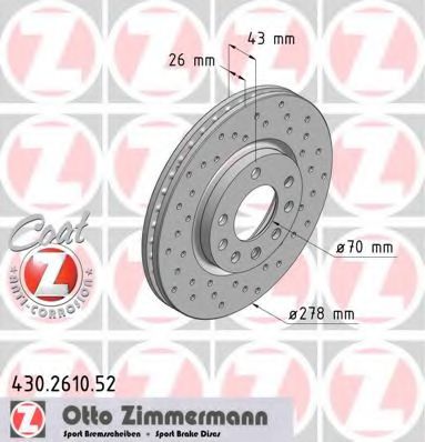 Тормозной диск Otto Zimmermann 430.2610.52