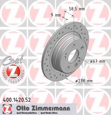 Тормозной диск Otto Zimmermann 400.1420.52