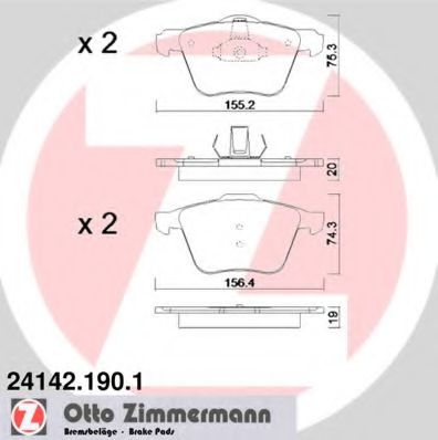Тормозные колодки Otto Zimmermann 24142.190.1