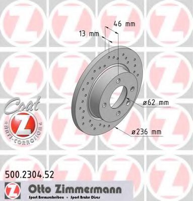 Тормозной диск Otto Zimmermann 500.2304.52