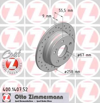 Тормозной диск Otto Zimmermann 400.1407.52