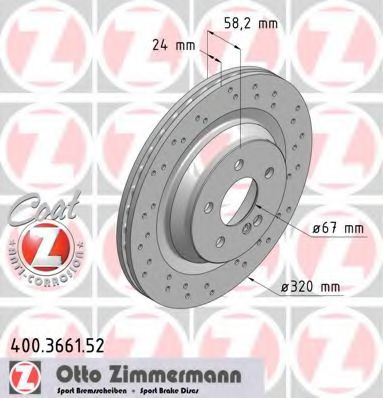 Тормозной диск Otto Zimmermann 400.3661.52