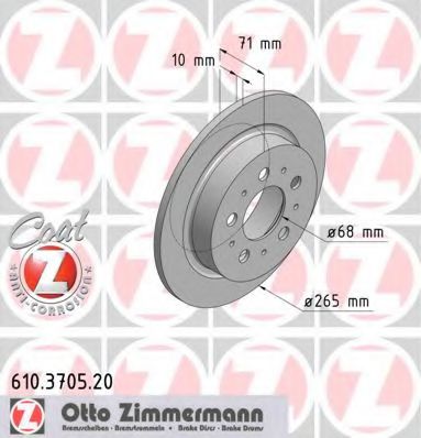 Тормозной диск Otto Zimmermann 610.3705.20