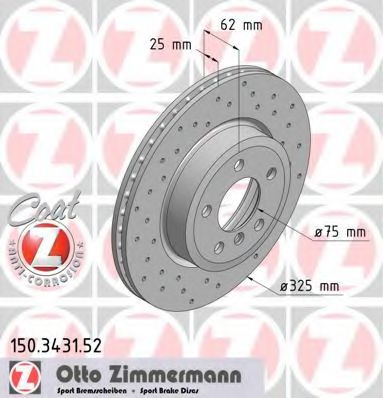 Тормозной диск Otto Zimmermann 150.3431.52