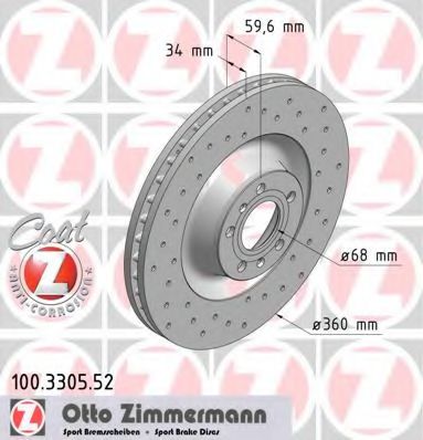 Тормозной диск Otto Zimmermann 100.3305.52
