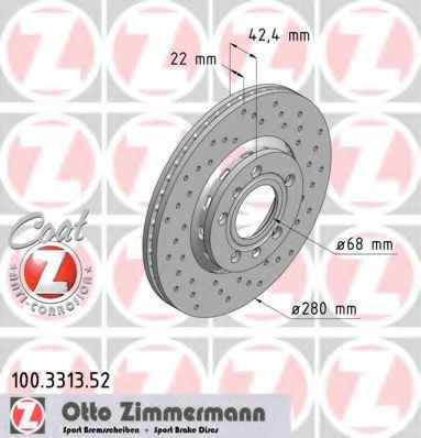 Тормозной диск Otto Zimmermann 100.3313.52