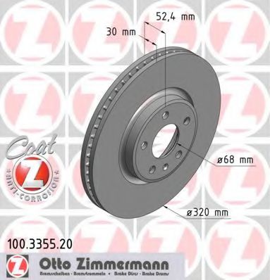 Тормозной диск Otto Zimmermann 100.3355.20