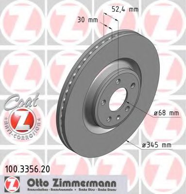 Тормозной диск Otto Zimmermann 100.3356.20