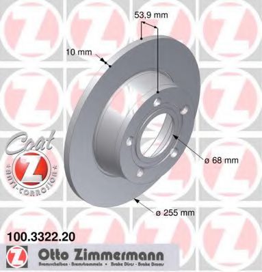 Тормозной диск Otto Zimmermann 100.3322.20