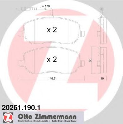 Тормозные колодки Otto Zimmermann 20261.190.1