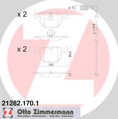 Тормозные колодки Otto Zimmermann 21282.170.1