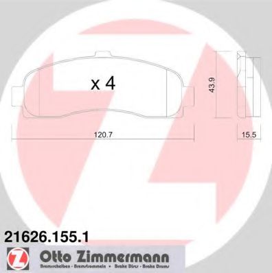 Тормозные колодки Otto Zimmermann 21626.155.1