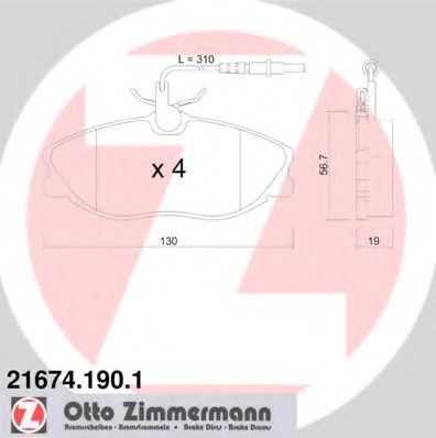 Тормозные колодки Otto Zimmermann 21674.190.1