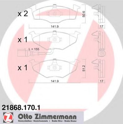 Тормозные колодки Otto Zimmermann 21868.170.1