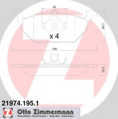 Тормозные колодки Otto Zimmermann 21974.195.1