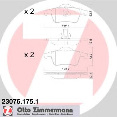 Тормозные колодки Otto Zimmermann 23076.175.1