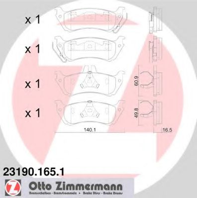 Тормозные колодки Otto Zimmermann 23190.165.1