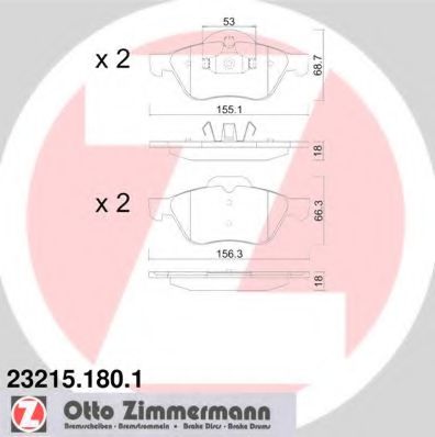 Тормозные колодки Otto Zimmermann 23215.180.1