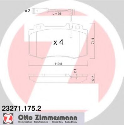 Тормозные колодки Otto Zimmermann 23271.175.2