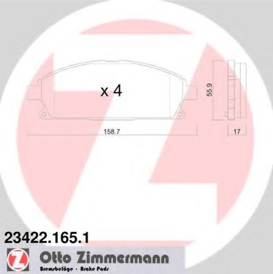 Тормозные колодки Otto Zimmermann 23422.165.1