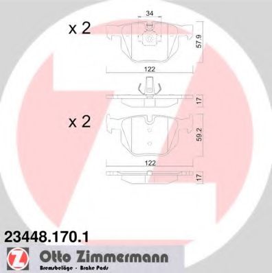 Тормозные колодки Otto Zimmermann 23448.170.1