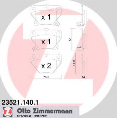 Тормозные колодки Otto Zimmermann 23521.140.1