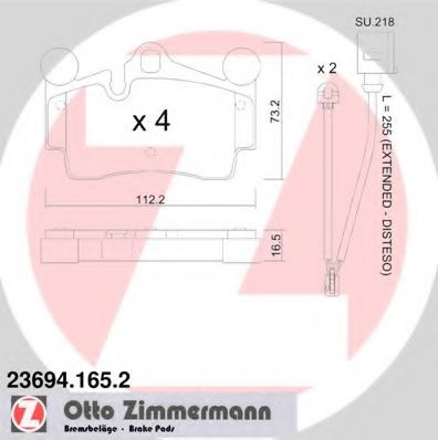 Тормозные колодки Otto Zimmermann 23694.165.2