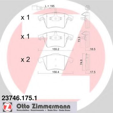 Тормозные колодки Otto Zimmermann 23746.175.1
