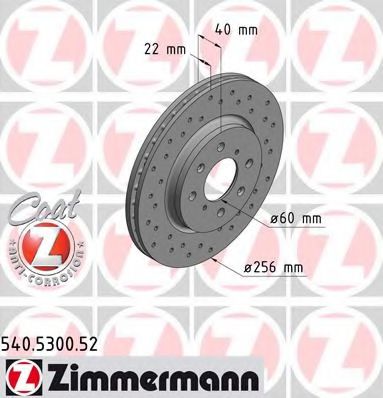 Тормозной диск Otto Zimmermann 540.5300.52