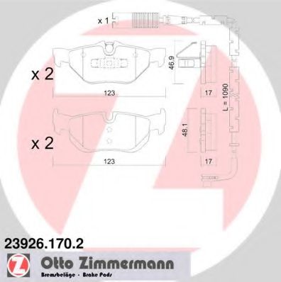 Тормозные колодки Otto Zimmermann 23926.170.2