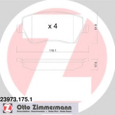 Тормозные колодки Otto Zimmermann 23973.175.1