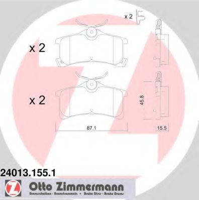 Тормозные колодки Otto Zimmermann 24013.155.1