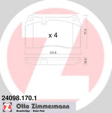 Тормозные колодки Otto Zimmermann 24098.170.1