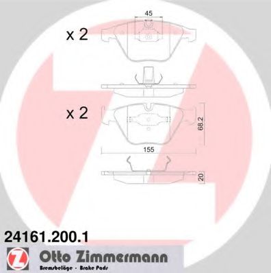 Тормозные колодки Otto Zimmermann 24161.200.1