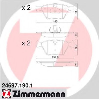 Тормозные колодки Otto Zimmermann 24697.190.1