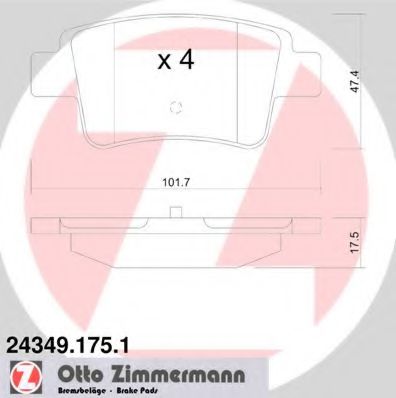 Тормозные колодки Otto Zimmermann 24349.175.1