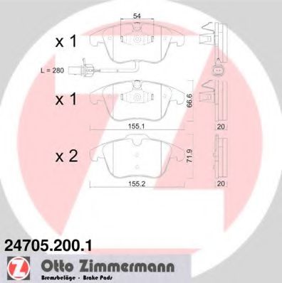 Тормозные колодки Otto Zimmermann 24705.200.1