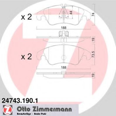 Тормозные колодки Otto Zimmermann 24743.190.1