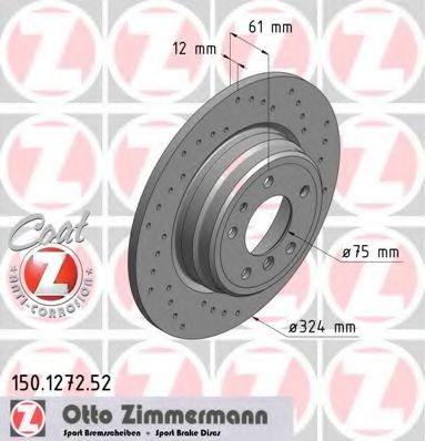 Тормозной диск Otto Zimmermann 150.1272.52