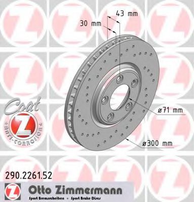 Тормозной диск Otto Zimmermann 290.2261.52