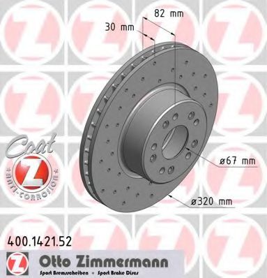 Тормозной диск Otto Zimmermann 400.1421.52