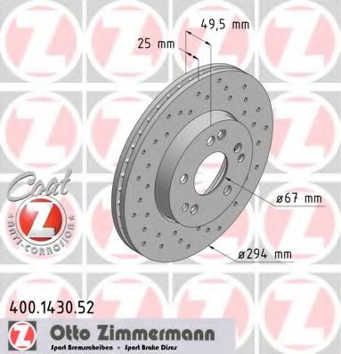 Тормозной диск Otto Zimmermann 400.1430.52