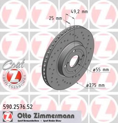 Тормозной диск Otto Zimmermann 590.2576.52