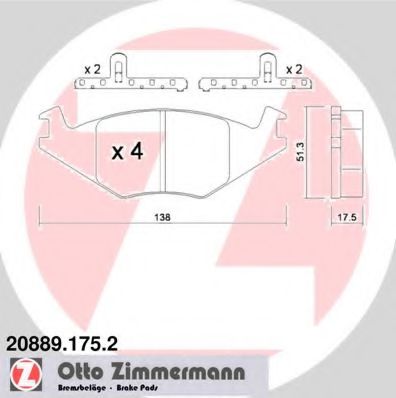 Тормозные колодки Otto Zimmermann 20889.175.2