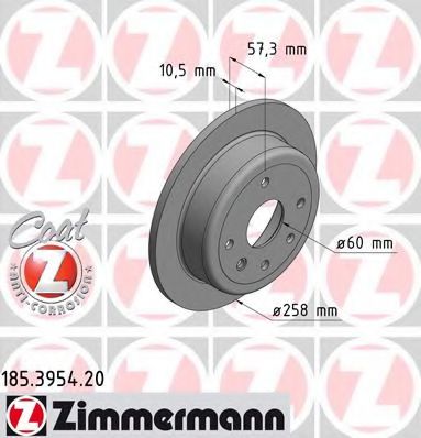 Тормозной диск Otto Zimmermann 185.3954.20