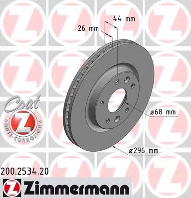 Тормозной диск Otto Zimmermann 200.2534.20