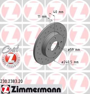 Тормозной диск Otto Zimmermann 230.2383.20