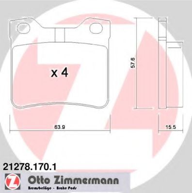 Тормозные колодки Otto Zimmermann 21278.170.1