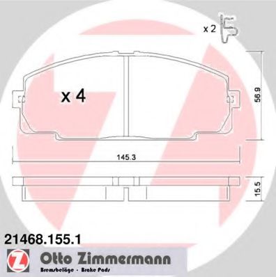 Тормозные колодки Otto Zimmermann 21468.155.1