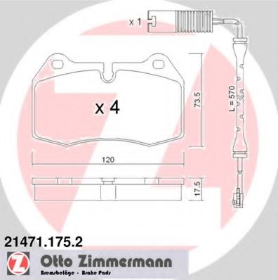 Тормозные колодки Otto Zimmermann 21471.175.2